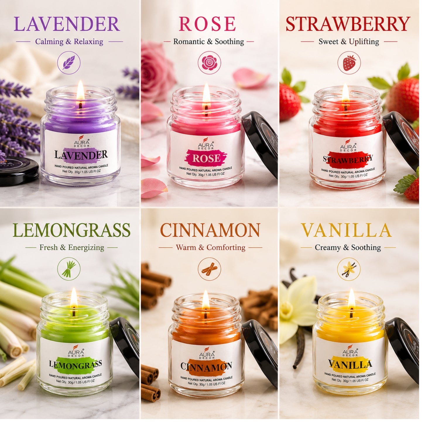 Bulk Buy Mini Fragrance Jar Set of 6 ( MOQ 24 Sets )