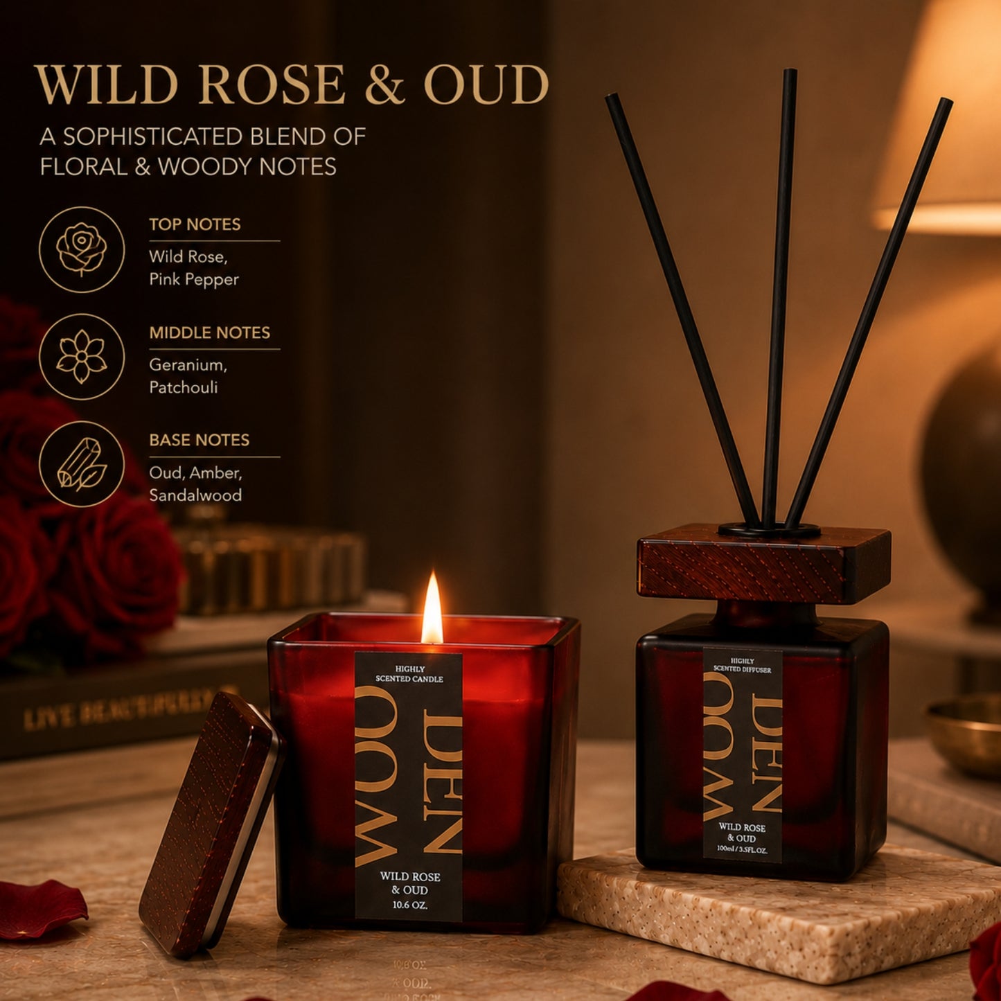 Bulk Buy AuraDecor Wooden Whisper Duo Gift Set (Master pack of 9)