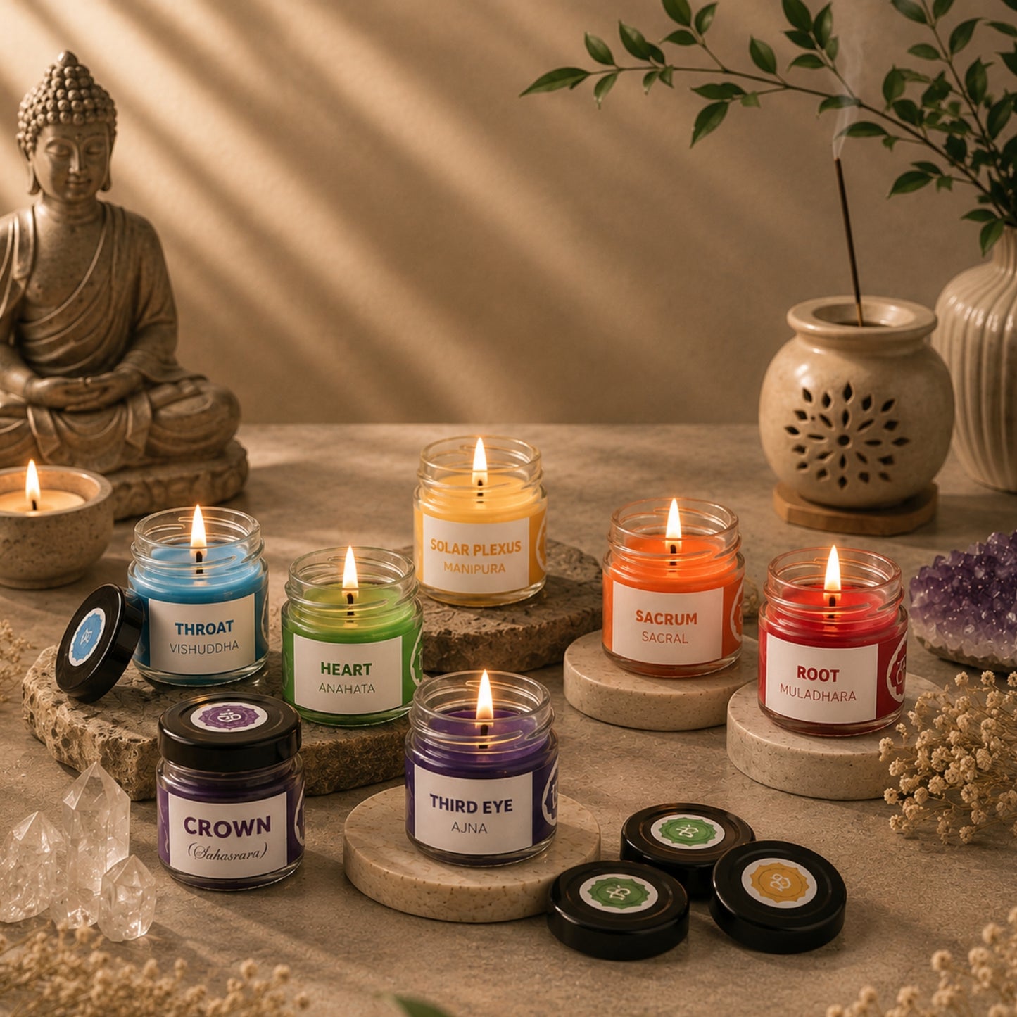 AuraDecor 7 Chakra Candles ( Gift Set )