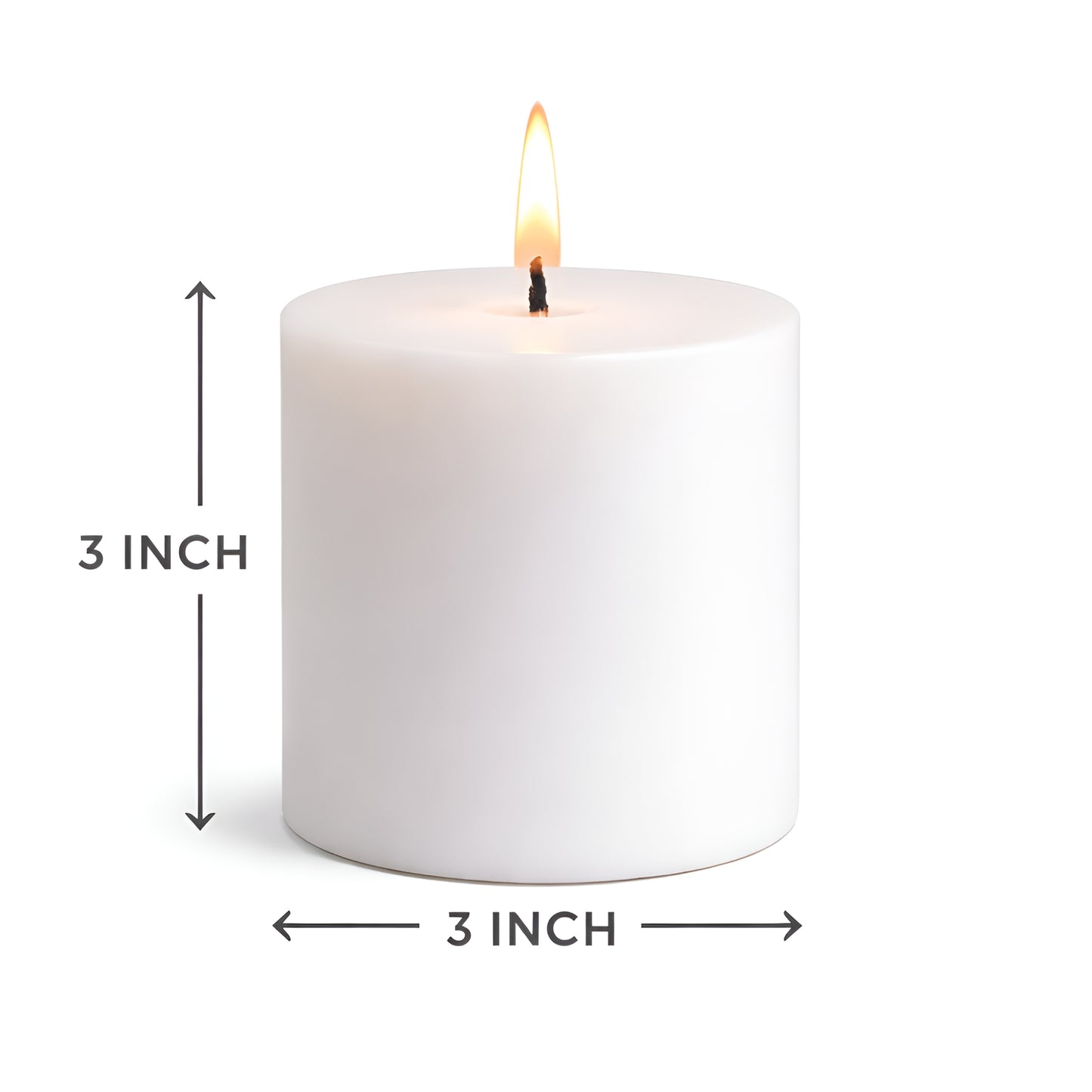 AuraDecor Pillar Candle ( 3*3 Inch ) ( White , Unscented )