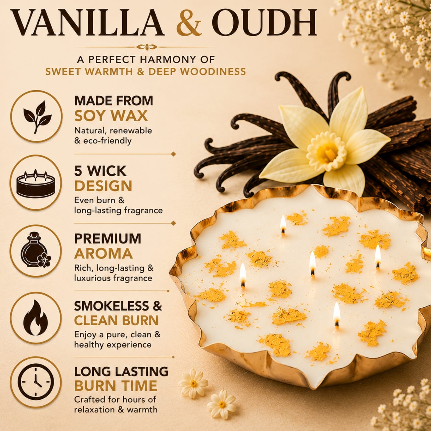 Single Lotus Urli Candle Gift Set (Oudh fragrance) || Festival gift set ||