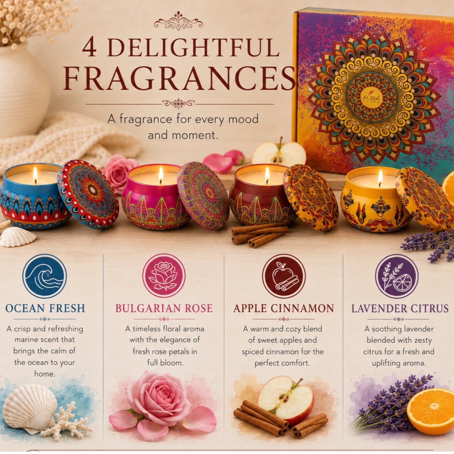 Morrocan Tin Gift Set |Set of 4|
