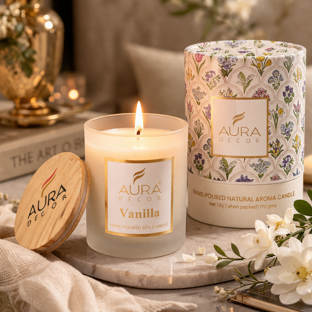 Auradecor Frosted Lid jar candles