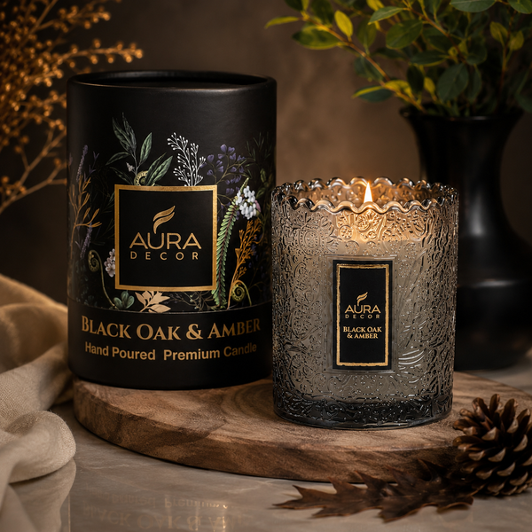 AuraDecor Eclipse Premium Scented Jar Candle | Soy Wax | Luxury Glass Candle | 2 Fragrance Variants