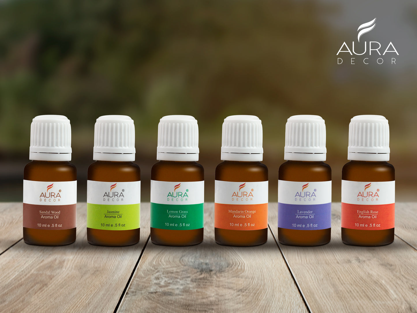 AuraDecor Set of 6 Highly Fragrance Aroma therapy Oils (10 ml Each)