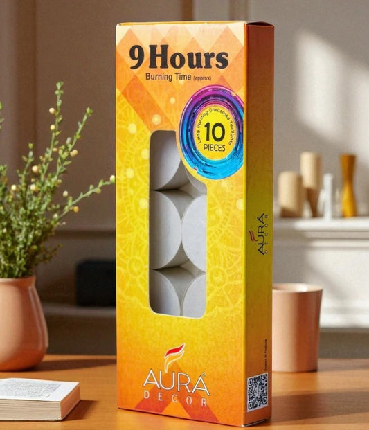 AuraDecor 9 Hours Burn Time Tealight Candles Home Spa Office Wedding