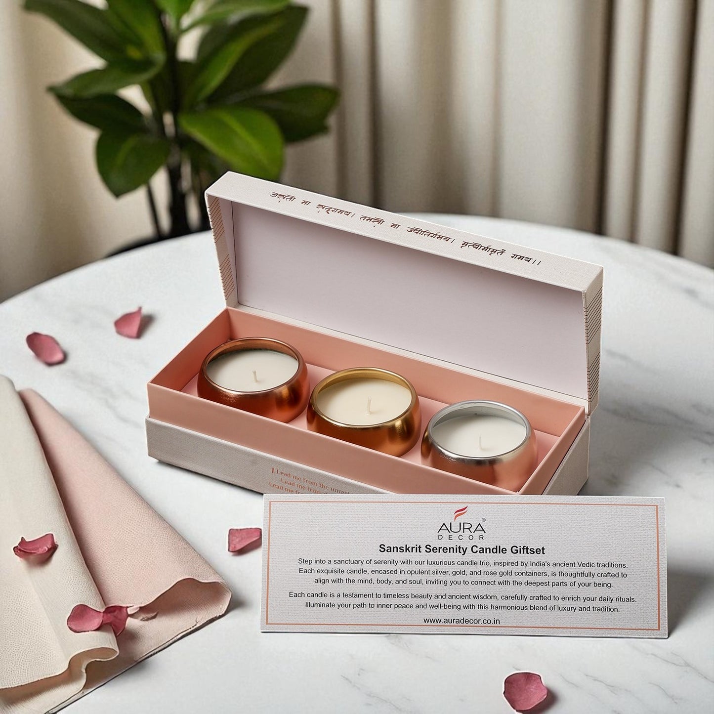 Auradecor Sanskrit Serenity candle gift set