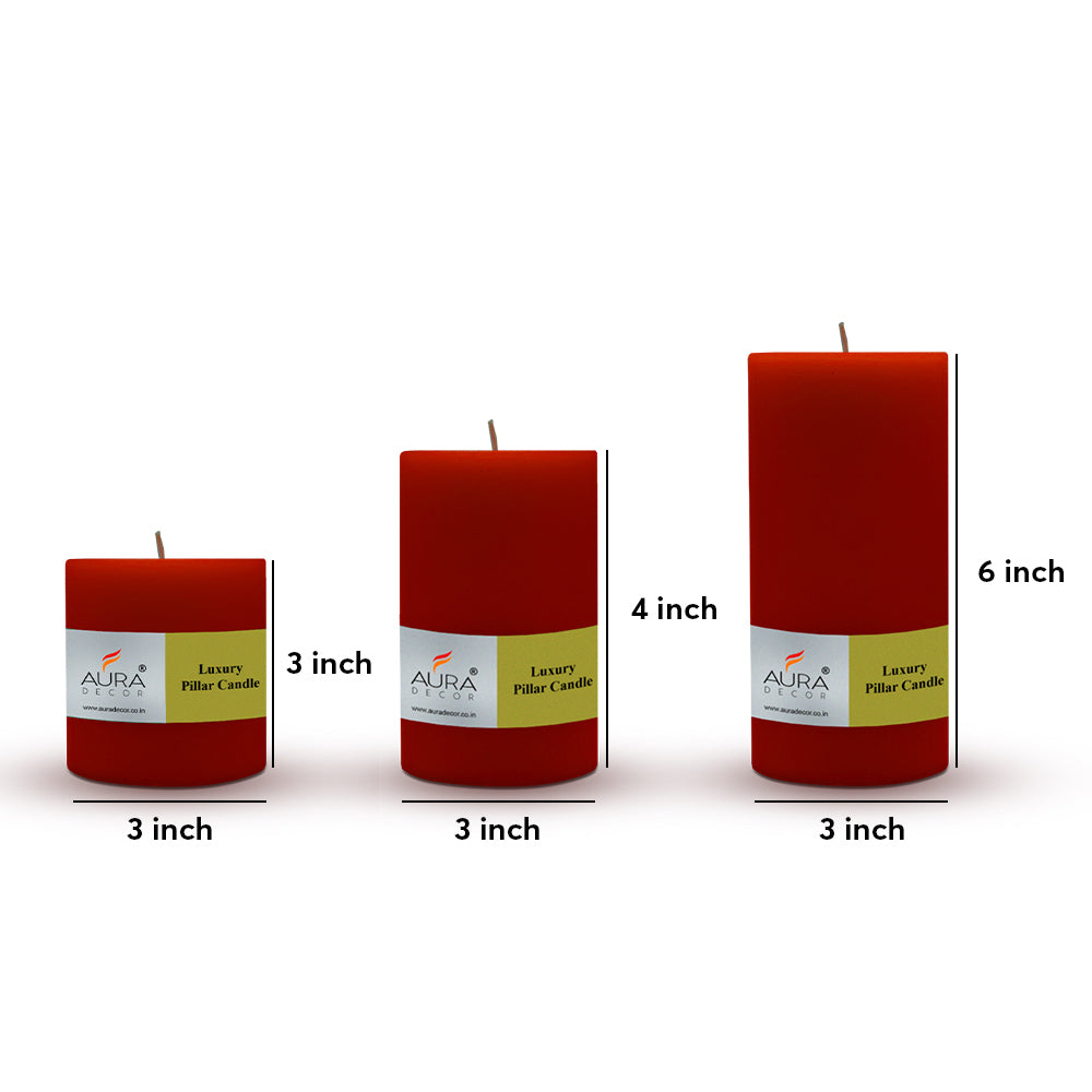 Pillar Candles Set of 3 ( 3*3, 3*4, 3*6 Inch )