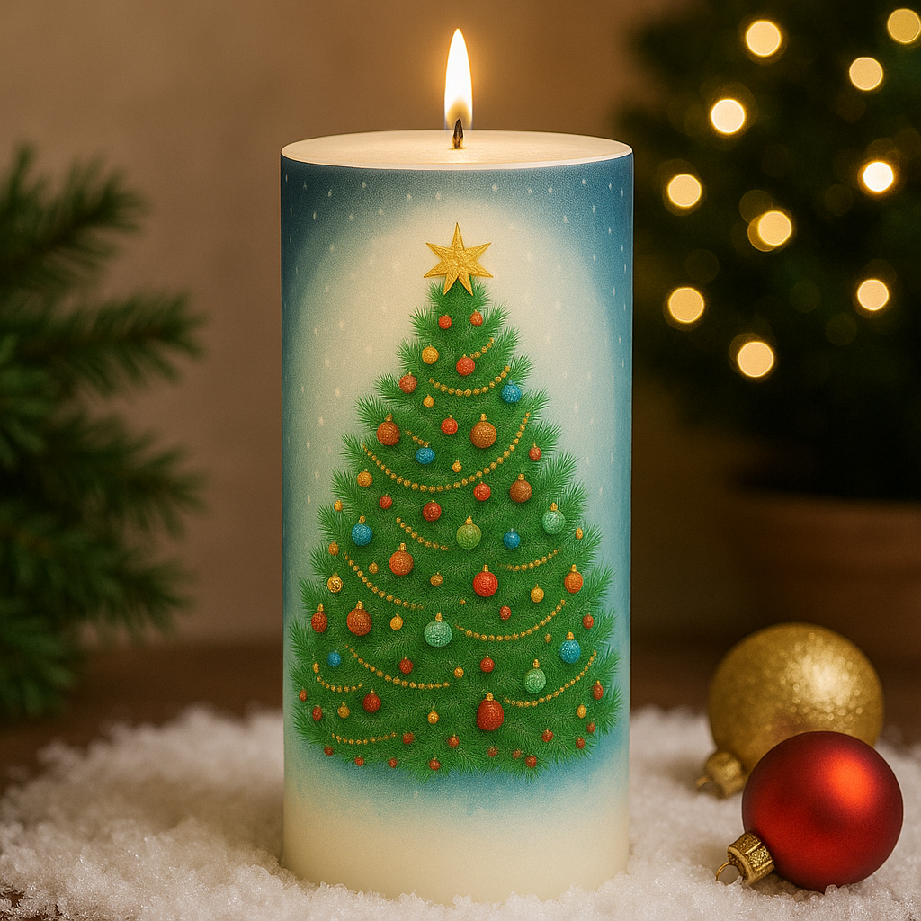 Pillar Candle Christmas 3*6 inch Unscented
