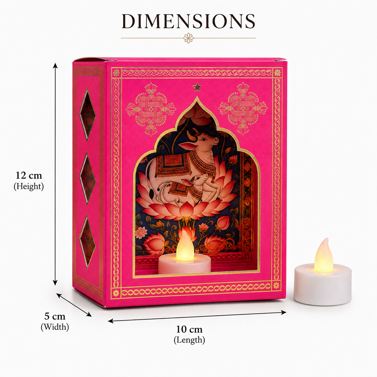 Traditional Jharokha Wall Decor Set with LED Candles | Festive Indian Home Decoration