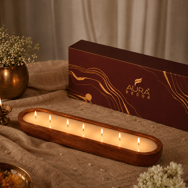 Auradecor Wooden Urli Candle