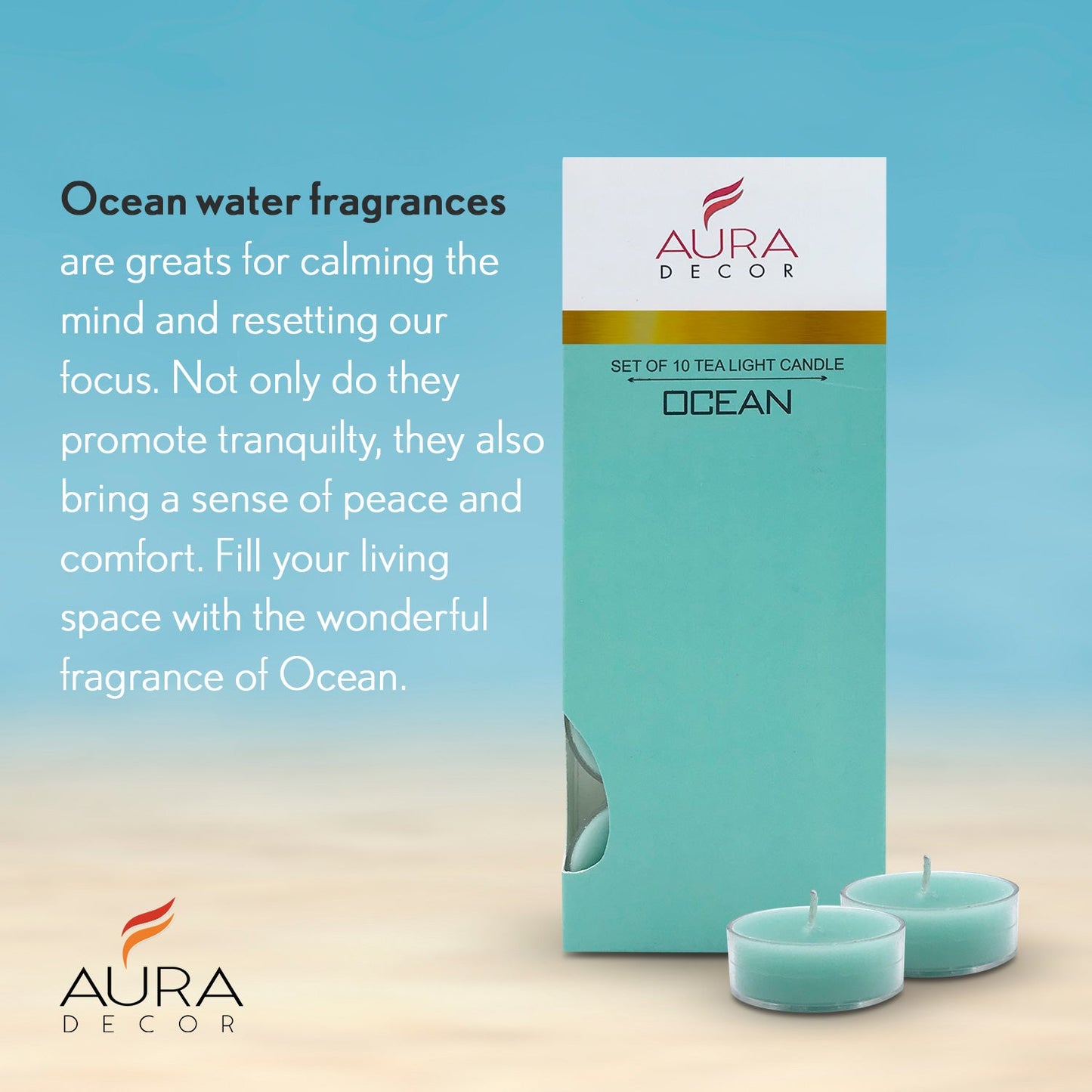 Fragrance Ocean Tealight ( Pack of 10 )