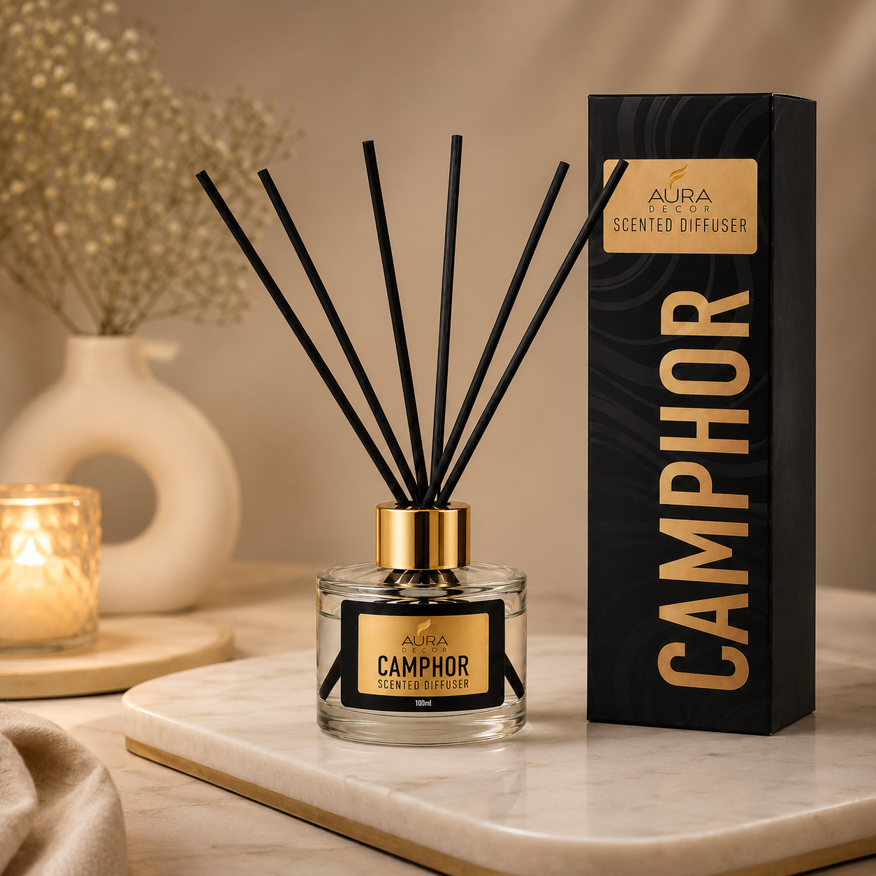 Bulk Buy Camphor Reed Diffuser | 100ml Long-Lasting Home Fragrance (Master pack of 25pcs)