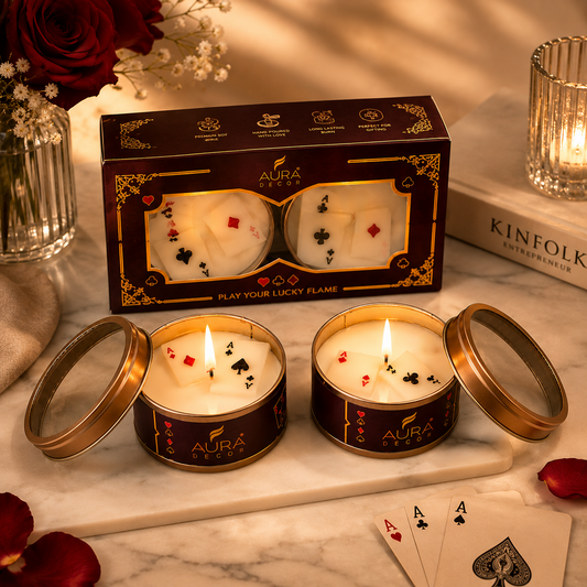 Bulk Buy Playing Card Tin Scented Candle Set | Play Your Lucky Flame (Master pack of 25pcs)