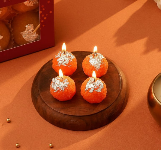 Festive Ladoo Candle Gift Set Set of 4