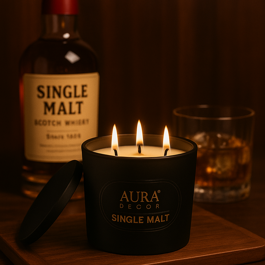 AuraDecor Velvet Single Malt Addiction Bold Scented Candle (Master pack of 20pcs)