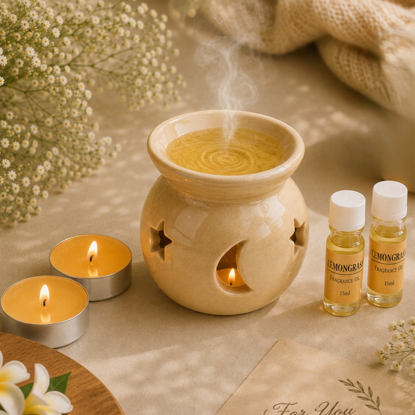 AuraDecor GS-02 Aroma Oil Burner Gift Set LemonGrass (Master Pack of 18pcs)