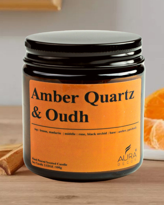 Amber Jar 100gm , Soya Wax Jar Candle , Premium Fragrances