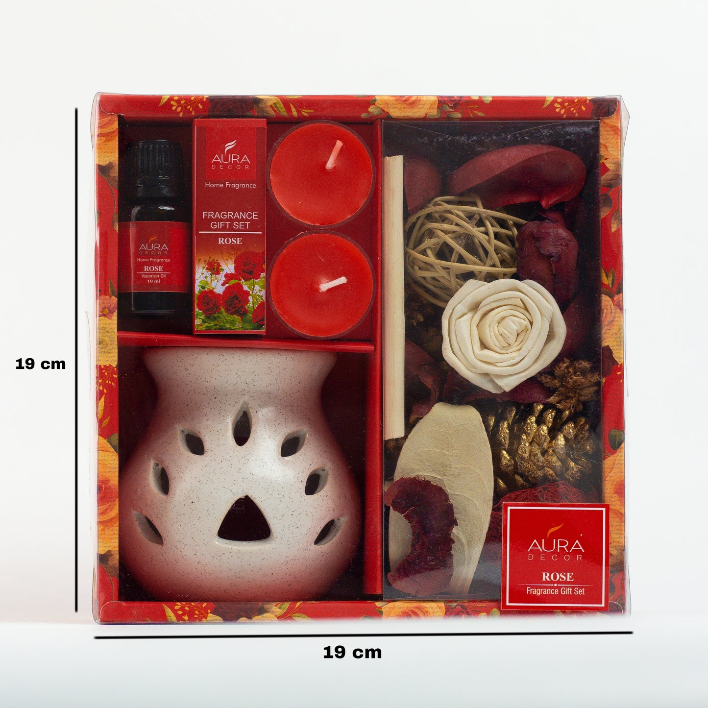 AuraDecor Gift Set New ( GS-16 ) ( Diffuser , Fragrance, Potpourri & 2 Tealights )