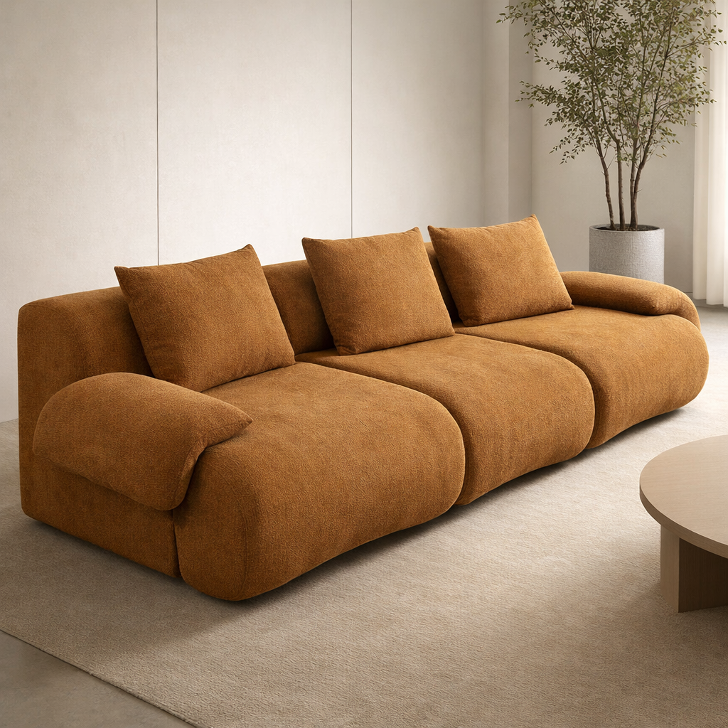 Auradecor Verona 3‑Seater Compressed Sofa – Premium Upholstery, High‑Density Sponge