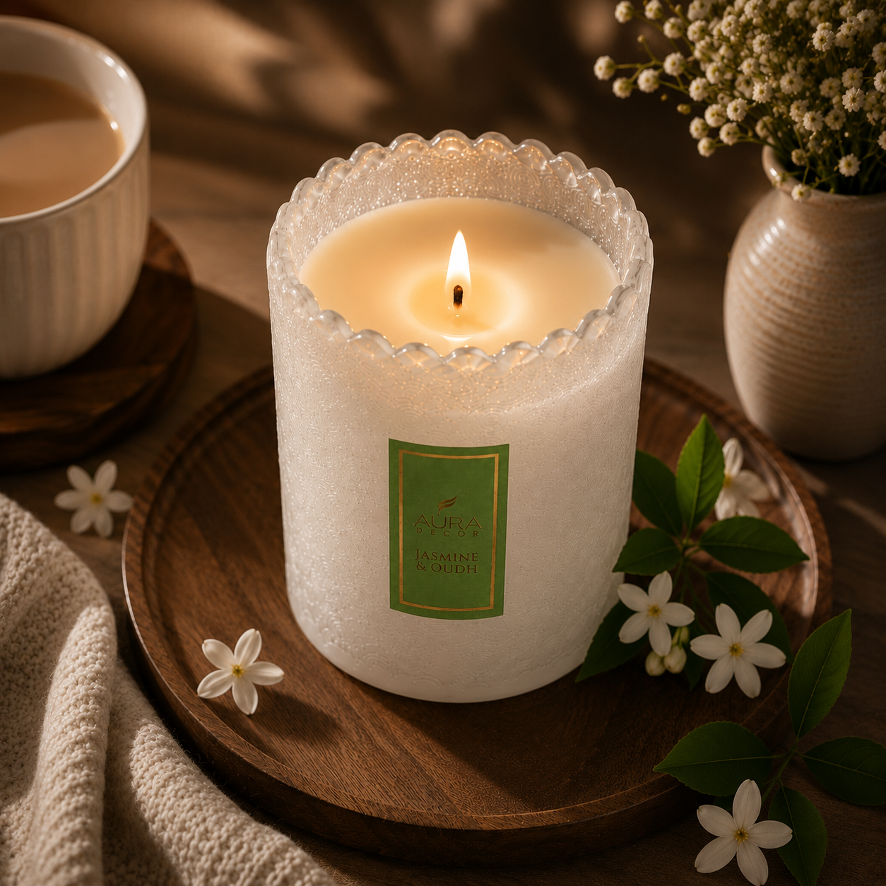 AuraDecor Eclipse Premium Scented Jar Candle | Soy Wax | Luxury Glass Candle | 2 Fragrance Variants