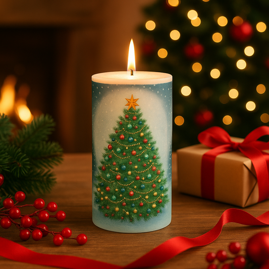 Pillar Candle Christmas 3*6 inch Unscented