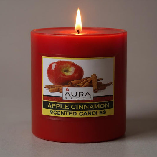 AuraDecor Pack of 1 Apple Cinnamon Fragrance Candle