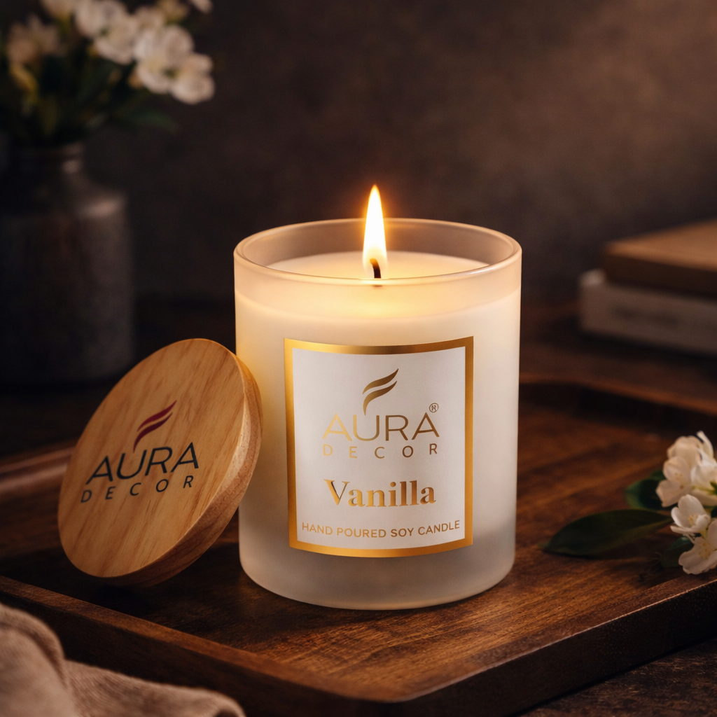 Bulk Buy Frosted Jar Candle with Wooden Lid & Gift Box Packaging ( 50 Pcs )