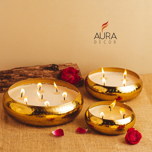 AuraDecor Fragrance Urli Candle for Festivals ( Oodh Fragrance )