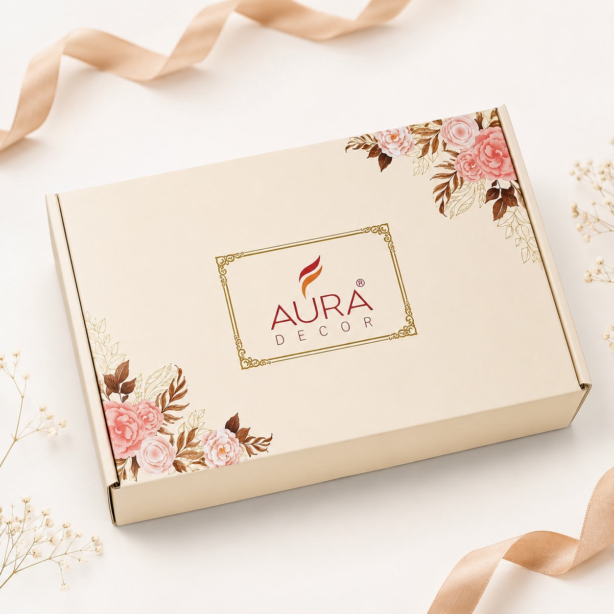 AuraDecor Premium Aroma Gift Set - 15 with Ceramic Diffuser Burner, Vanilla Aroma Oil, Tealight Candles, Floating Candles, Incense Sticks(Vanilla)