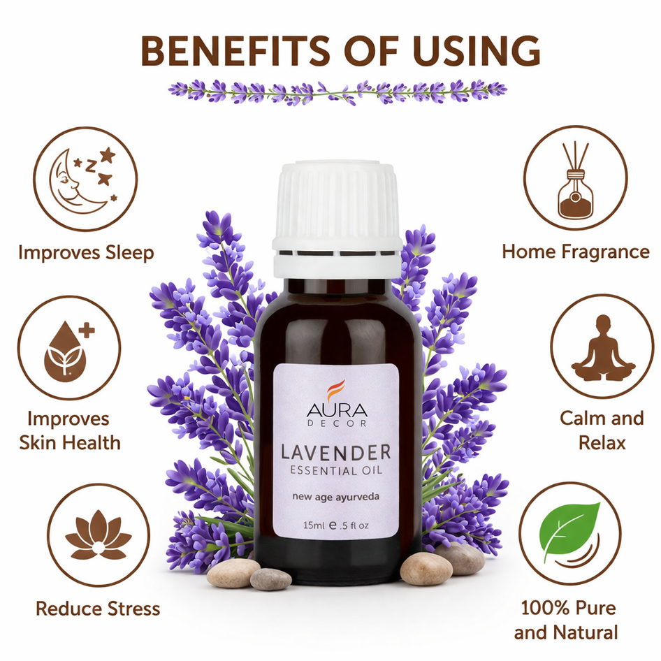Lavender Essential Oil - 15ml for Skin, Hair, Face, Acne Care