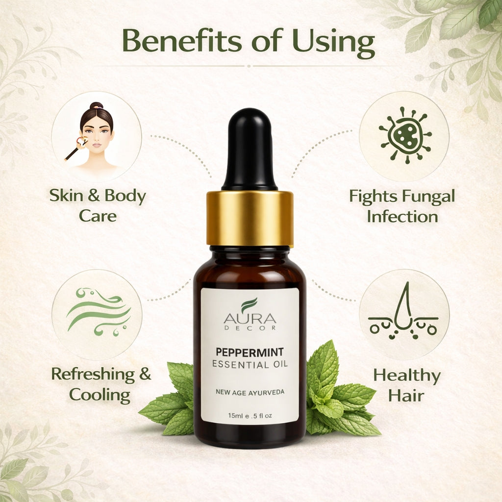 Peppermint Essential Oil - 15ml for Skin, Hair, Face, Acne Care