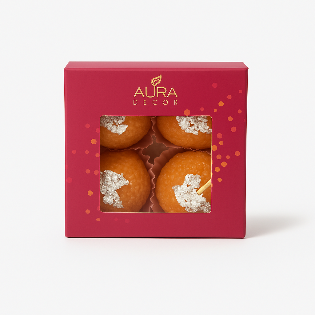 Festive Ladoo Candle Gift Set Set of 4