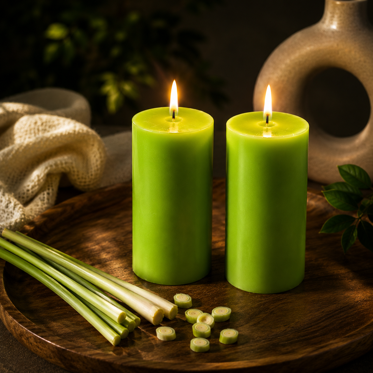 AuraDecor Scented Pillar Candles Set of 2 | (25 Hours Burn Time Master pack of 50)