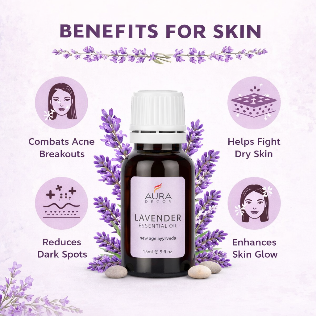 Lavender Essential Oil - 15ml for Skin, Hair, Face, Acne Care