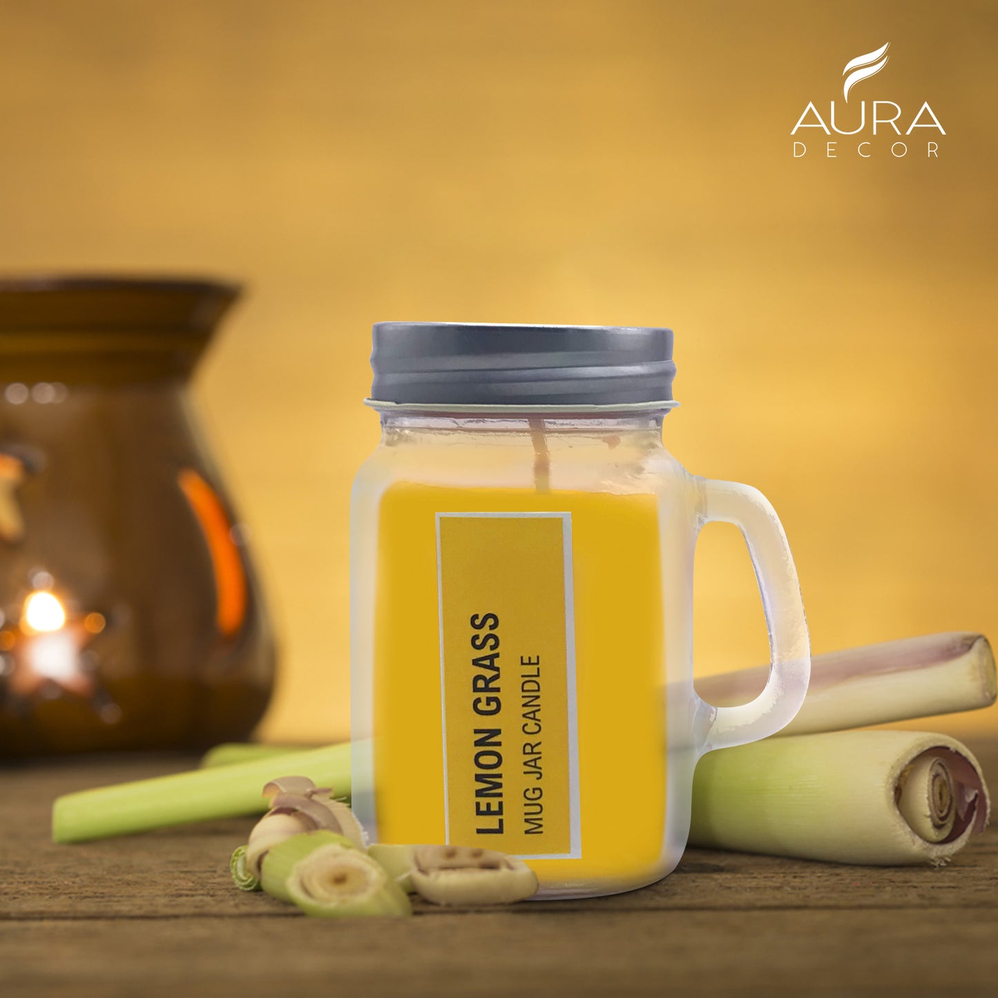 AuraDecor Fragrance Mug Jar Candle