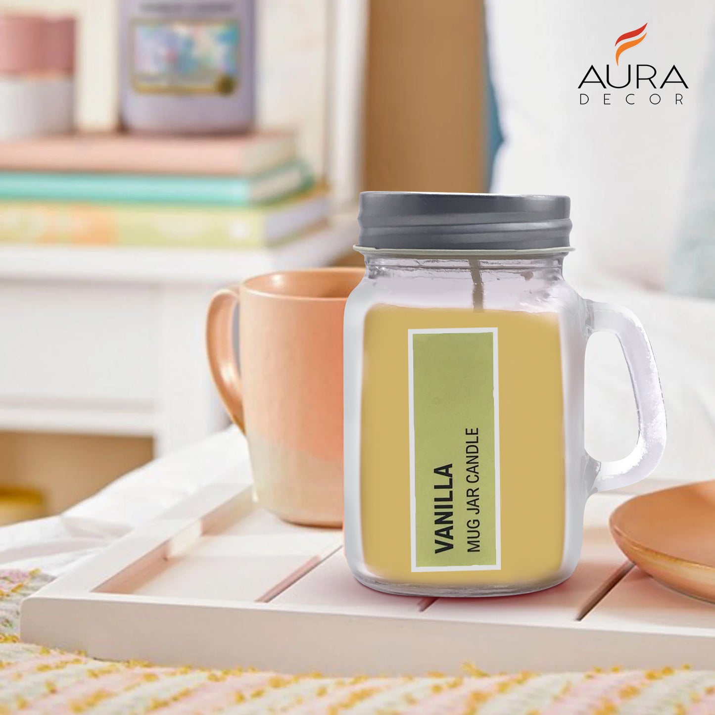 AuraDecor Fragrance Mug Jar Candle