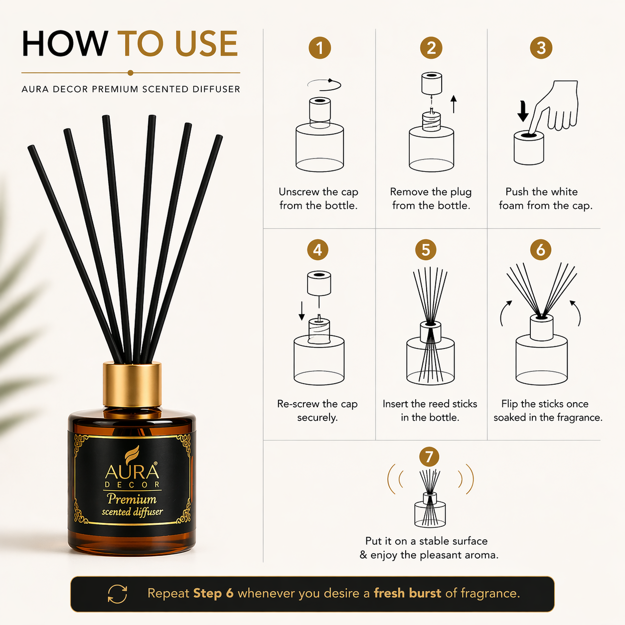 Auradecor Luxe Reed Diffuser 60ml