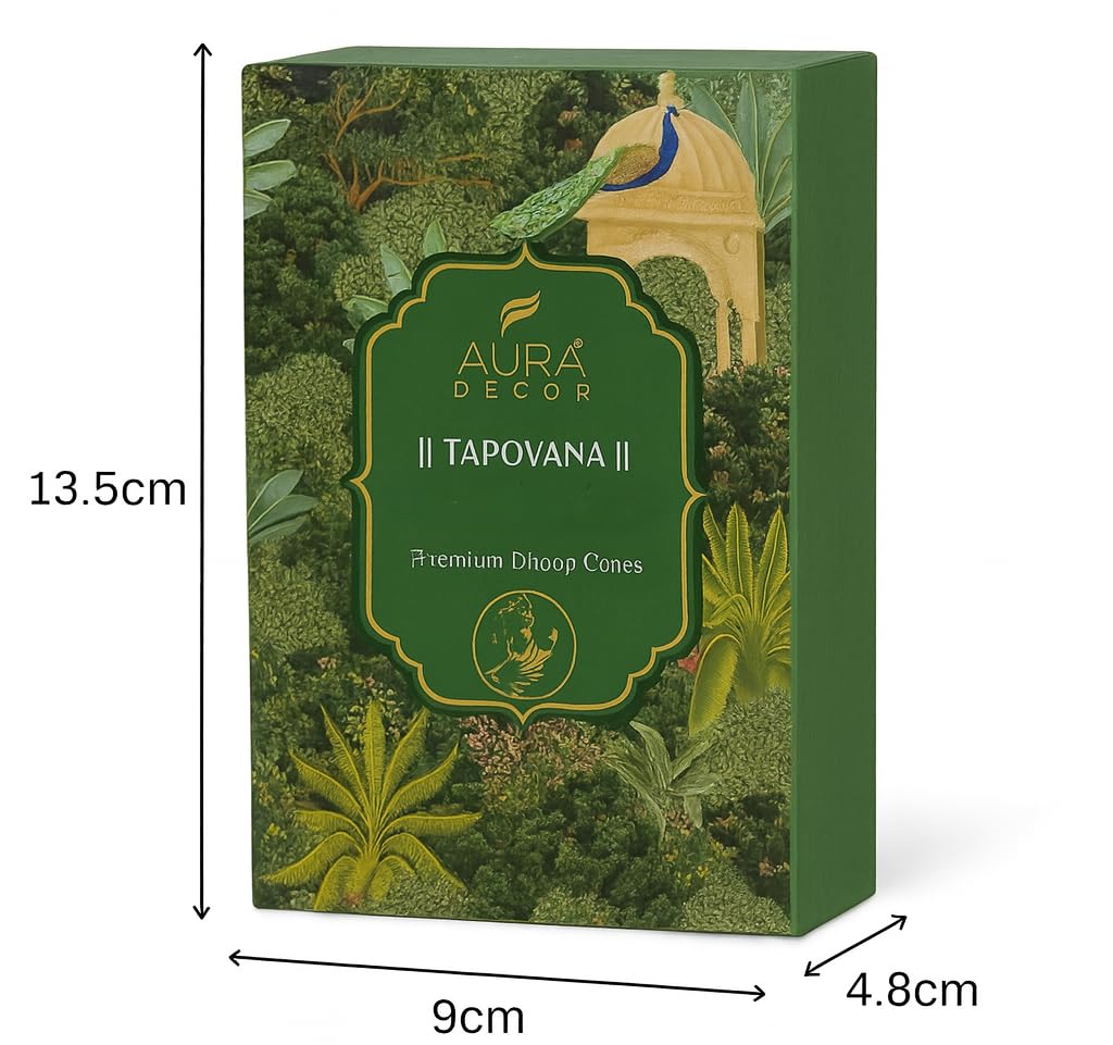 AuraDecor Dhoop Cones Premium Natural Incense Cones for Meditation, Puja, Home Fragrance | (40 Dhoop Cones)