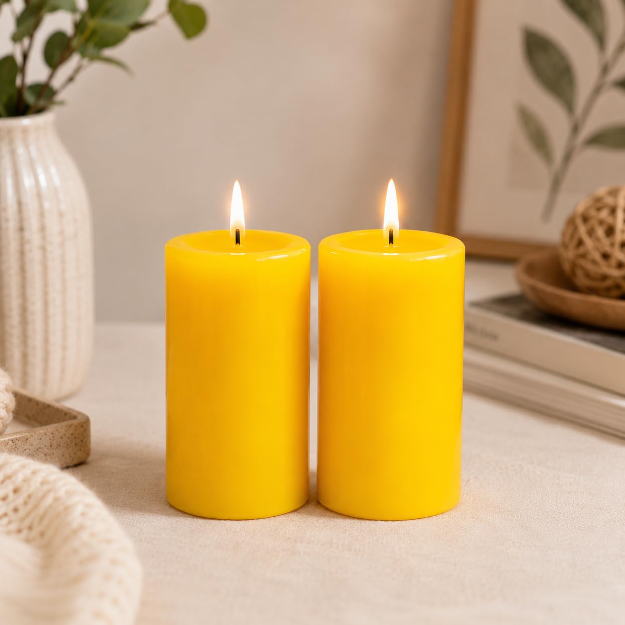 AuraDecor Anti Mosquito Pillar Candle Set of 2 | Mosquito Repellent Pillar Candle