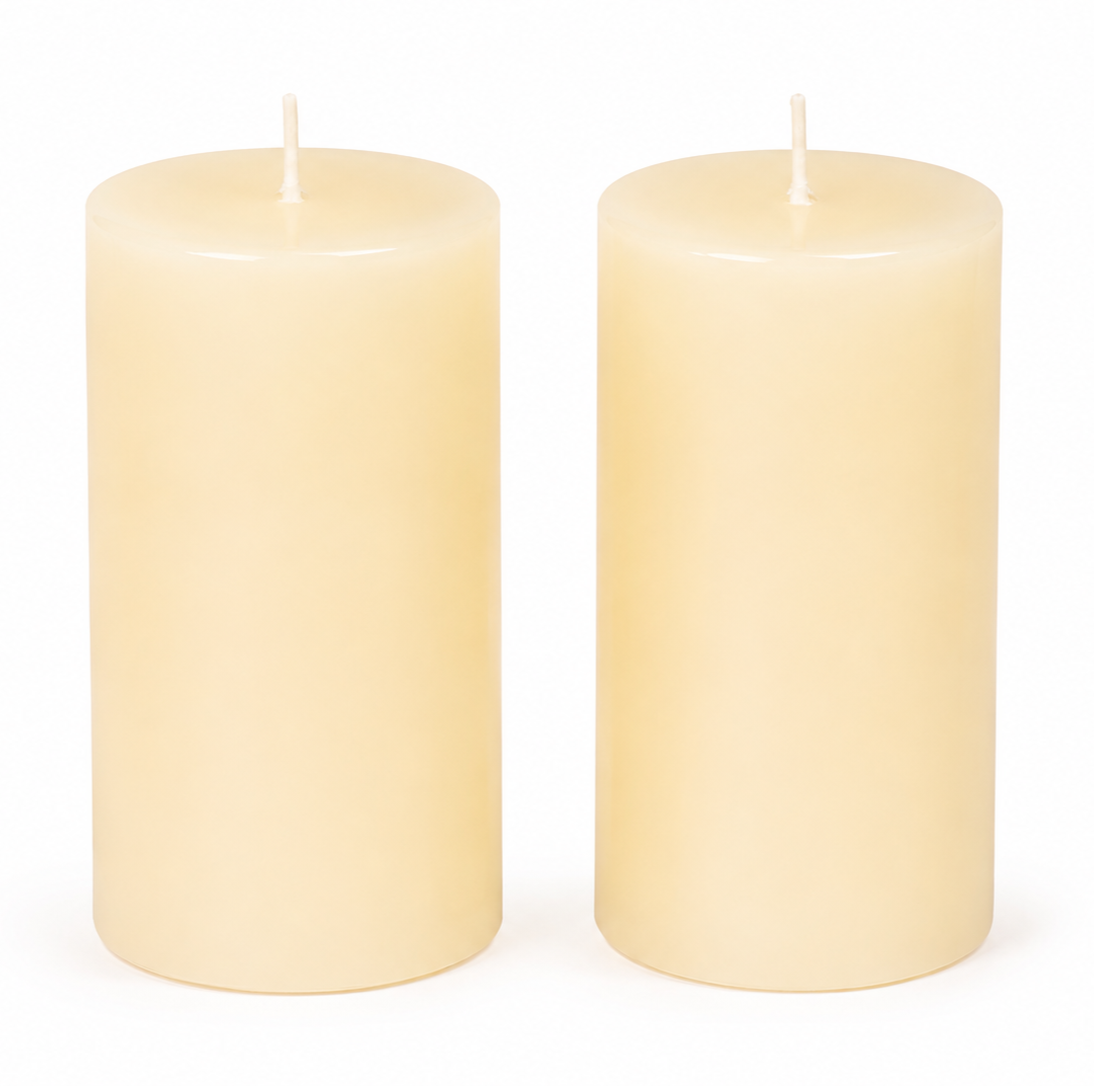 AuraDecor Scented Pillar Candles Set of 2 | 25 Hours Burn Time | (Vanila Caramel)