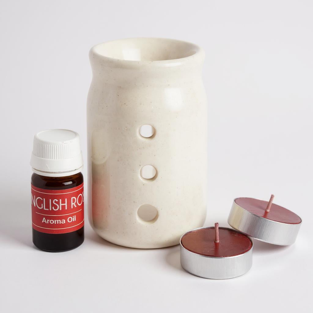 AuraDecor Aroma Oil Burner Gift Set ( English Rose ) GS-03