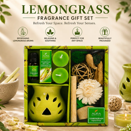 AuraDecor Gift Set New ( GS-16 ) ( Diffuser , Fragrance, Potpourri & 2 Tealights )