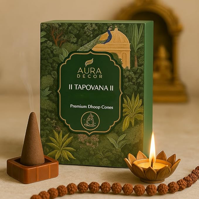 AuraDecor Dhoop Cones Premium Natural Incense Cones for Meditation, Puja, Home Fragrance | (40 Dhoop Cones)