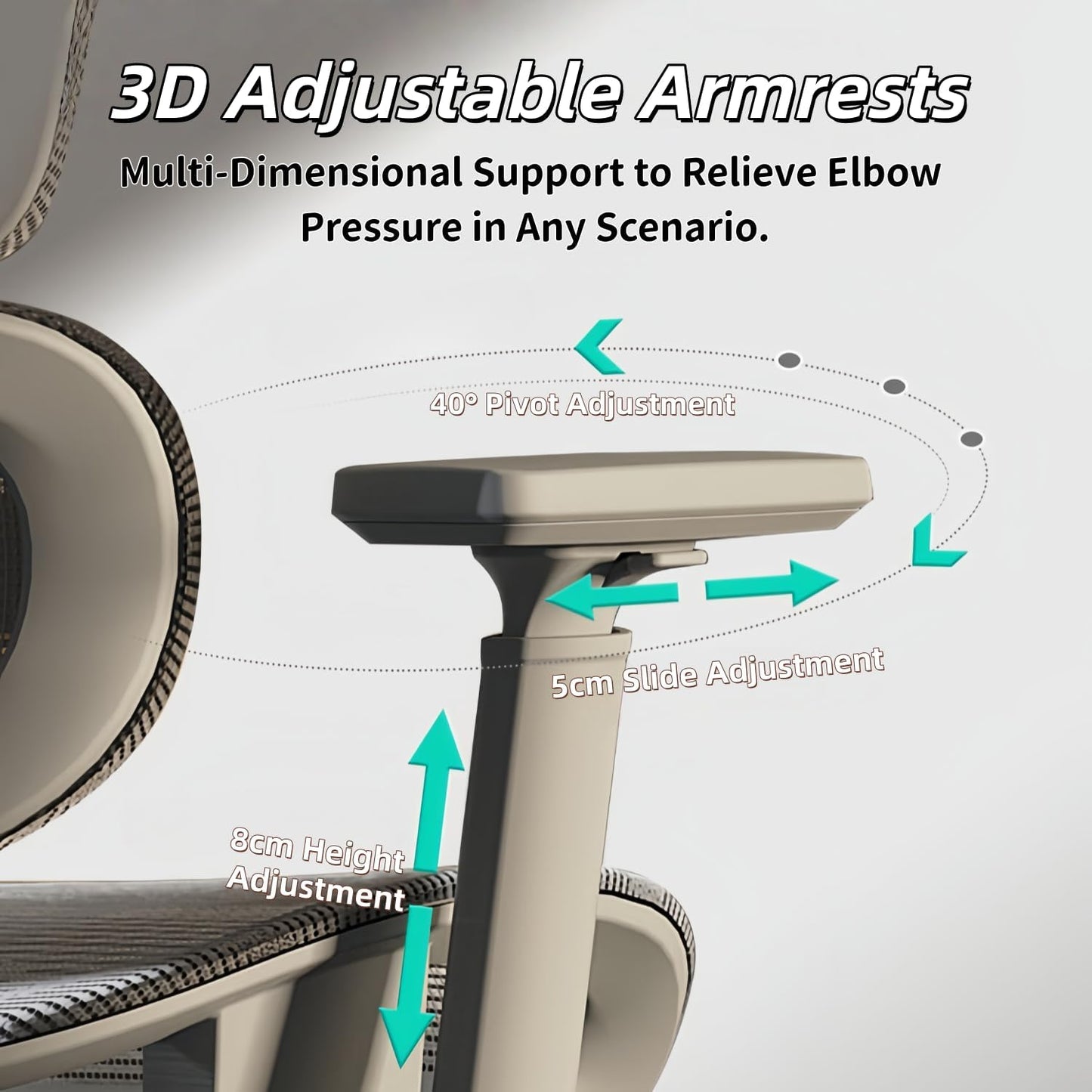 Auradecor MotionX Ergonomic Recliner Office Chair Lumbar Support & Adjustable Armrests