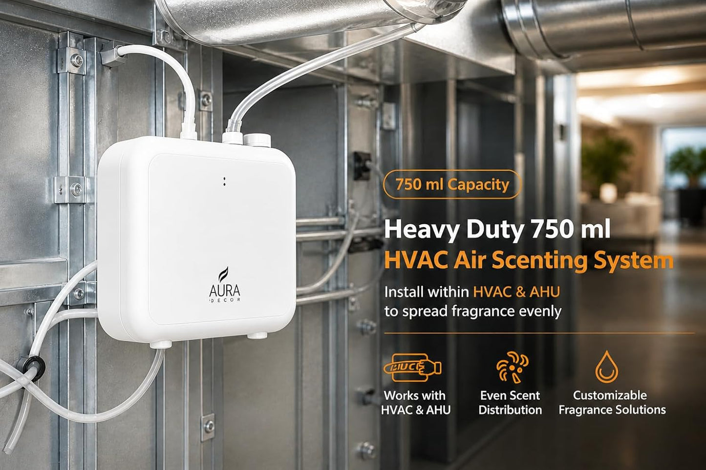 AuraDecor EP600 Power Automatic Intelligent  HVAC Enabled Scent Diffuser ( ISO 9001 )