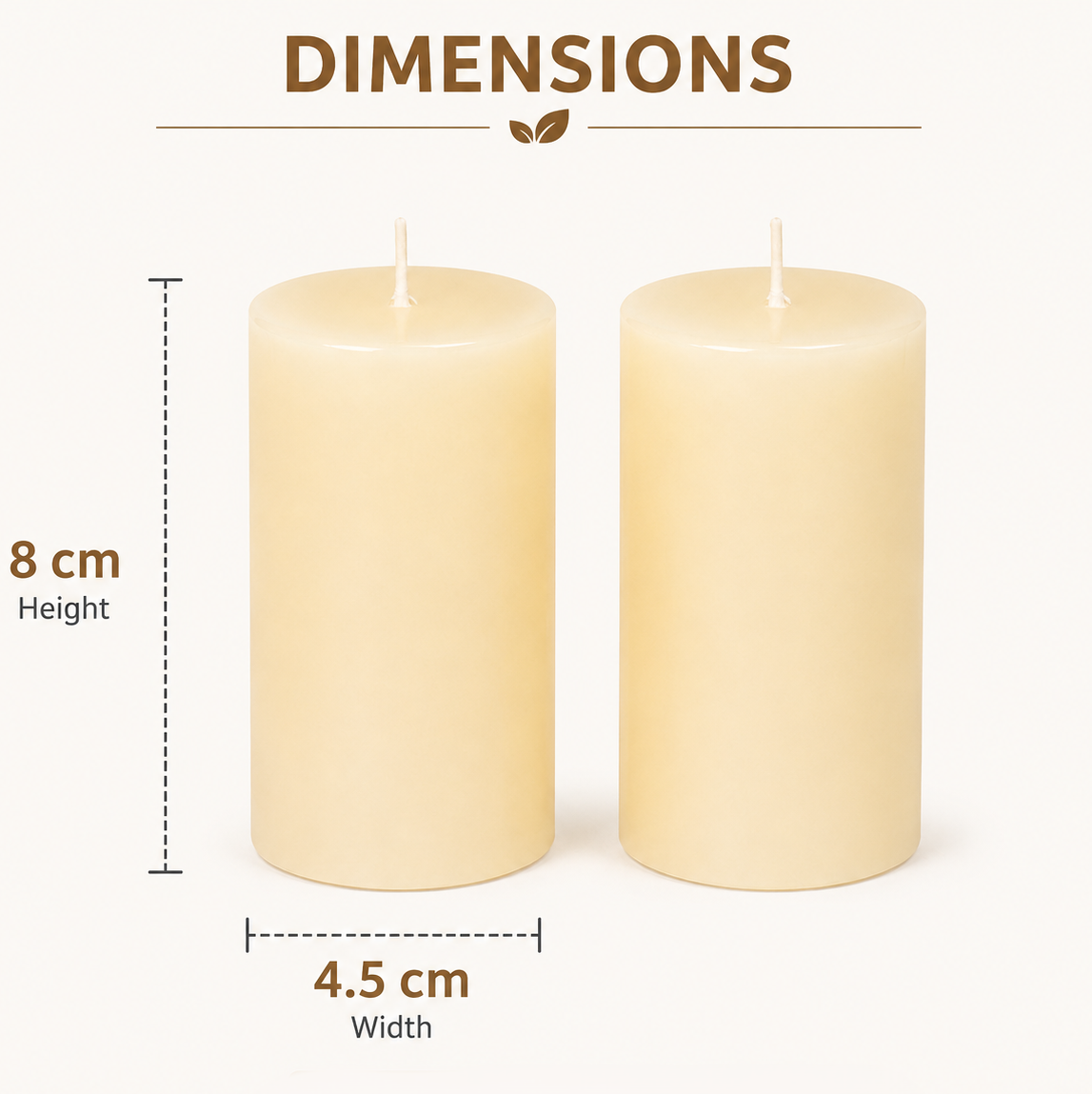 AuraDecor Scented Pillar Candles Set of 2 | 25 Hours Burn Time | (Vanila Caramel)