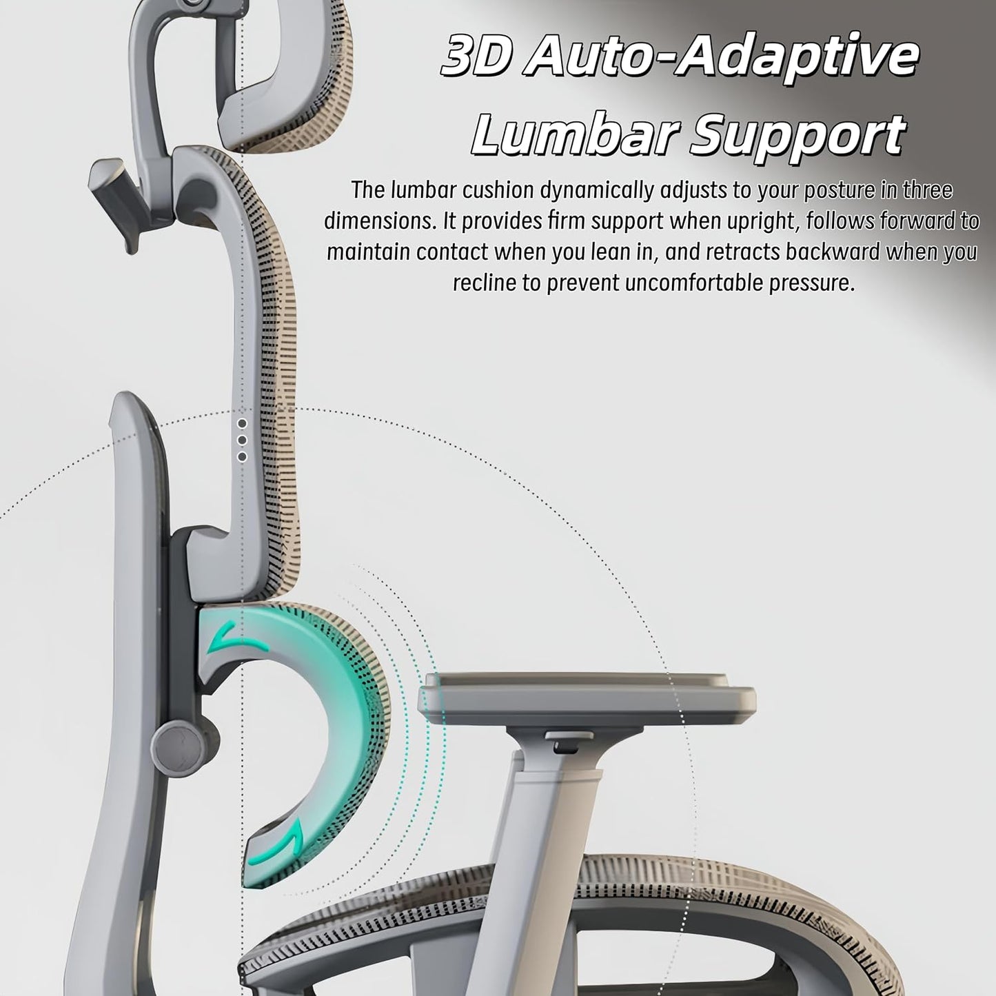 Auradecor MotionX Ergonomic Recliner Office Chair Lumbar Support & Adjustable Armrests