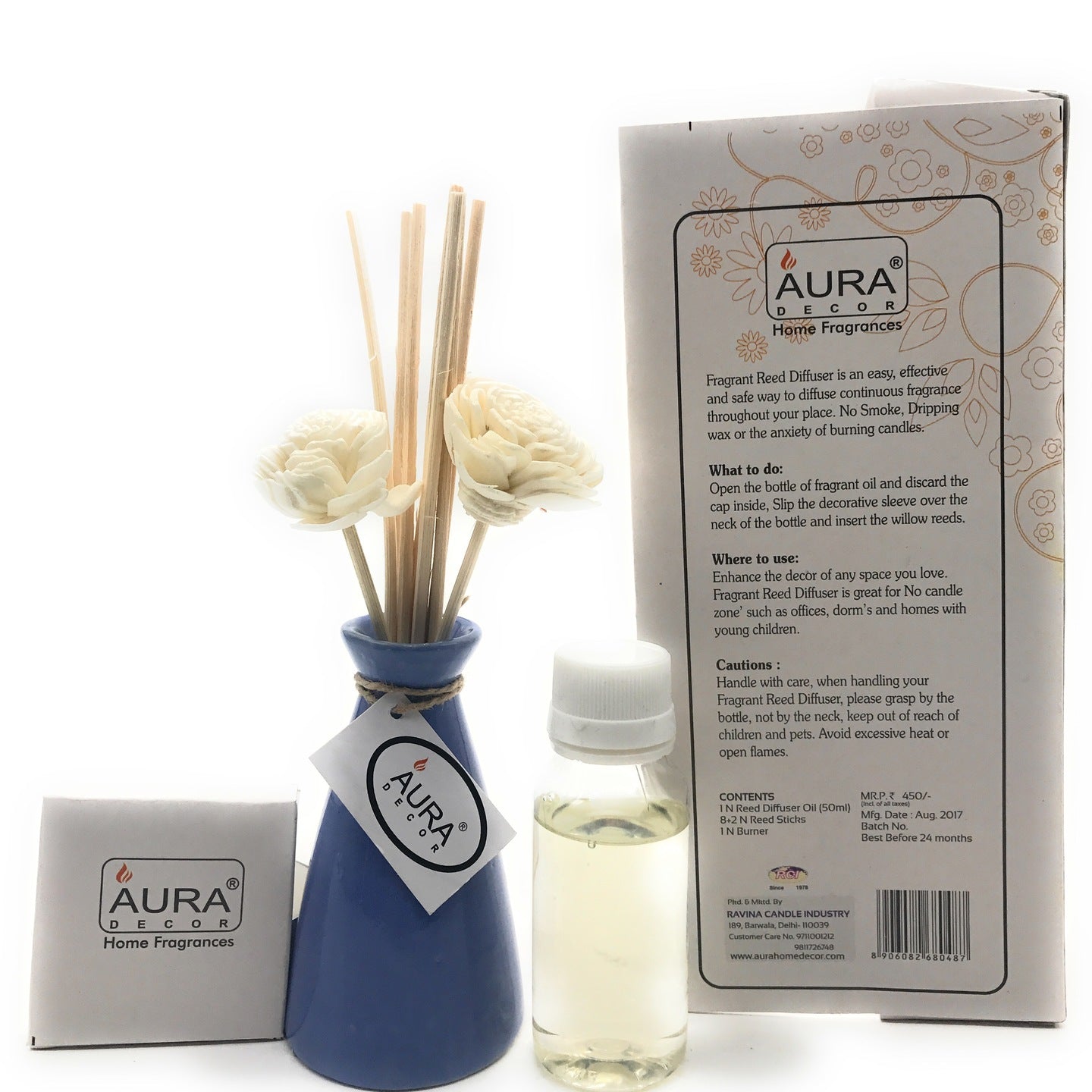 Reed Diffuser Gift Set ( Lavender ) - auradecor.co.in