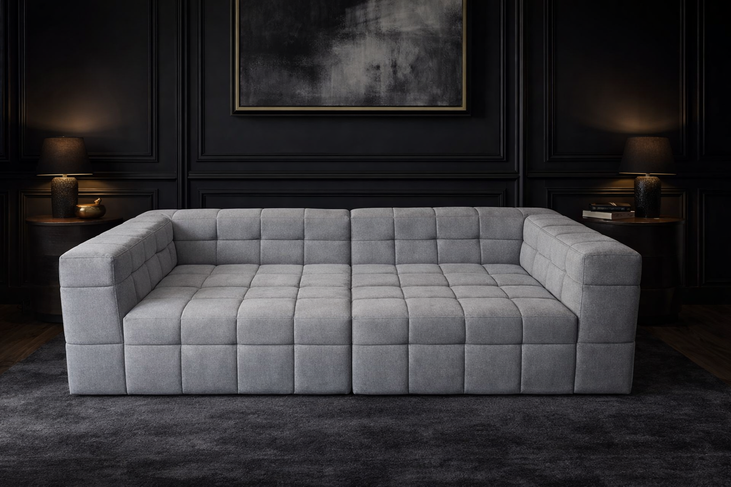 Auradecor Elara Compressed 3‑Seater Sofa Ecological Alpaca Wool, High‑Density Sponge